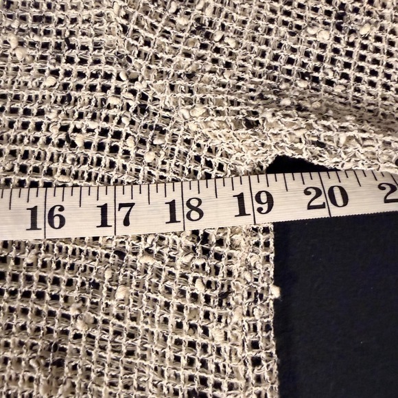 Nina Leonard Womens Small Cream Black Open Knit Cardigan Slub Sweater Size Small - Picture 5 of 7